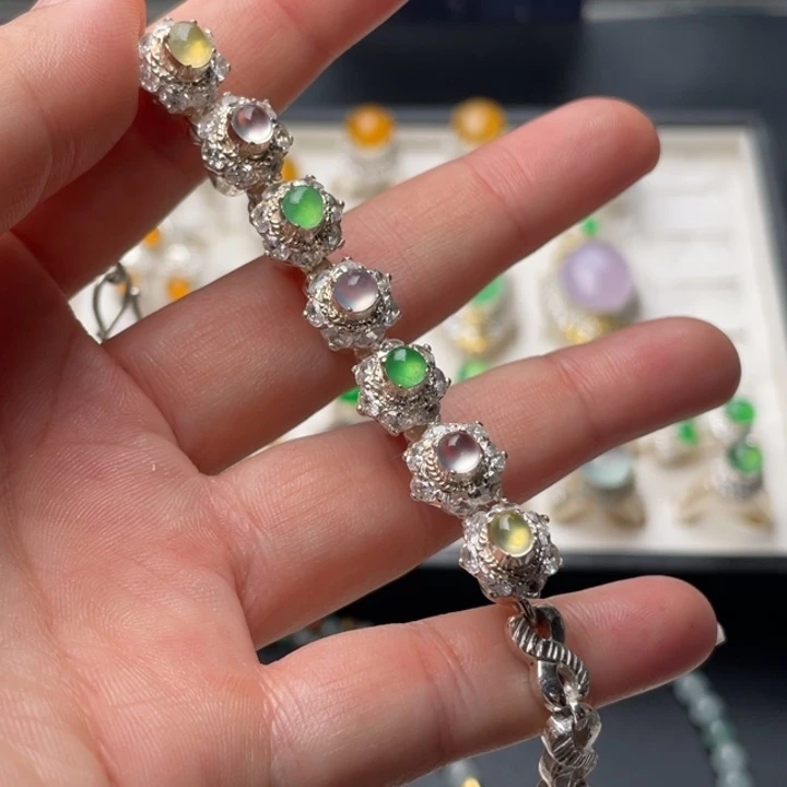 定制翡翠未镶嵌多宝蛋面
