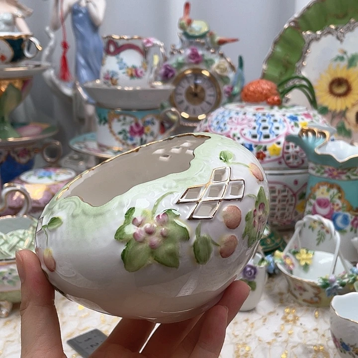 杯碟陶瓷摆件陶瓷