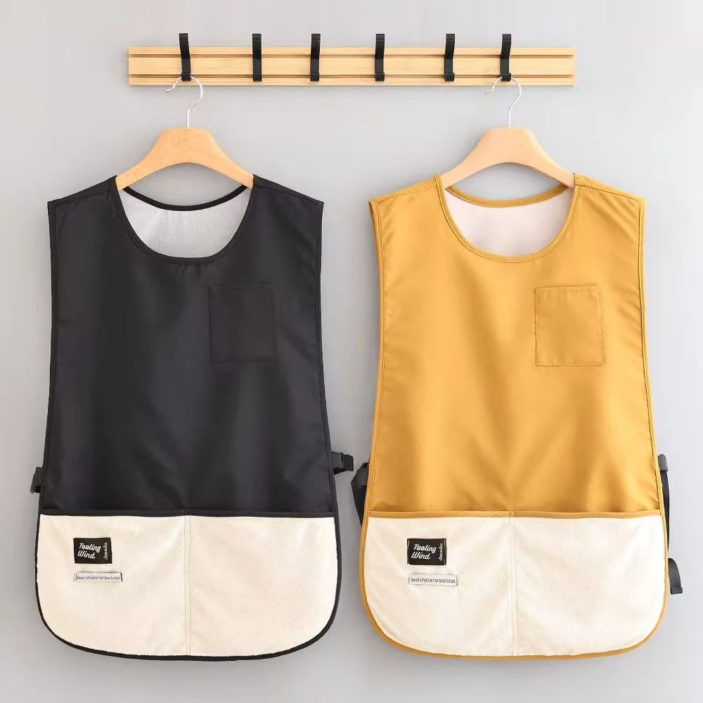 马甲围裙男女防油咖啡师新款餐饮定制家用时尚厨房工作服坎肩擦手