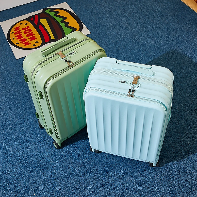 前置开口行李箱女学生拉杆箱多功能20寸登机皮箱子26充电旅行箱男