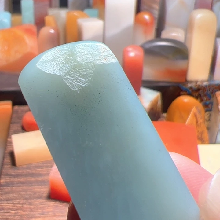 印石寿山石天青石牌子印石