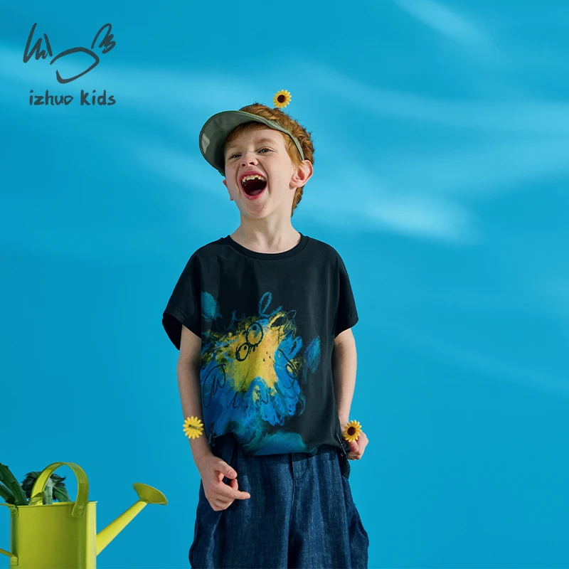 小日着纯棉T恤2025新款夏季中大男女运动打底衫上衣短袖TD2109T2