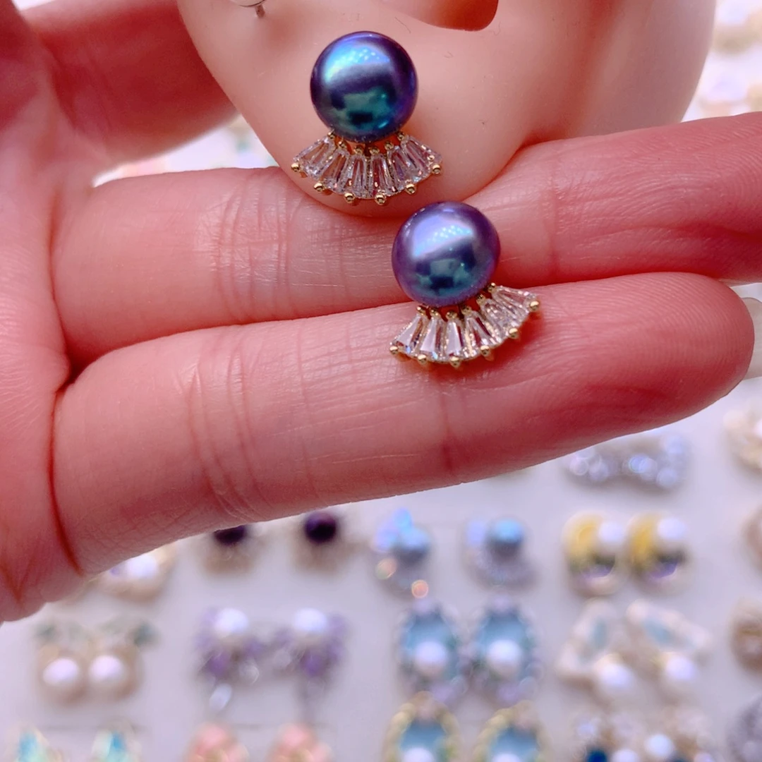 淡水珍珠耳饰合金