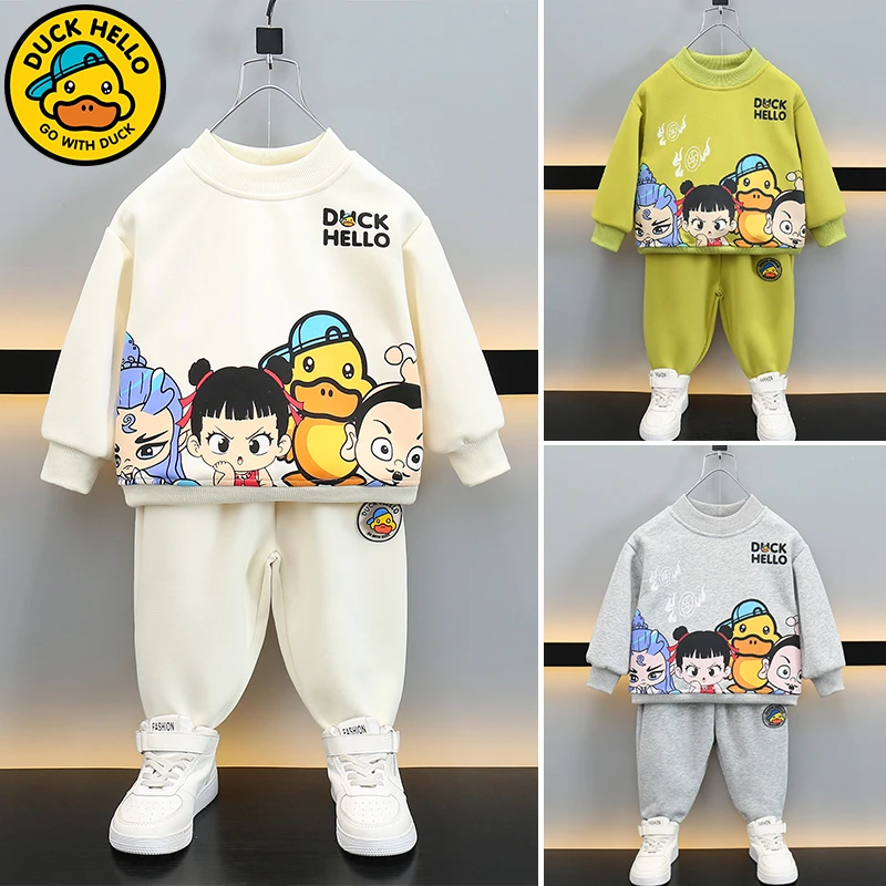 【小黄鸭】哪吒卫衣儿童套装2025新款中小童男女童洋气春秋两件套