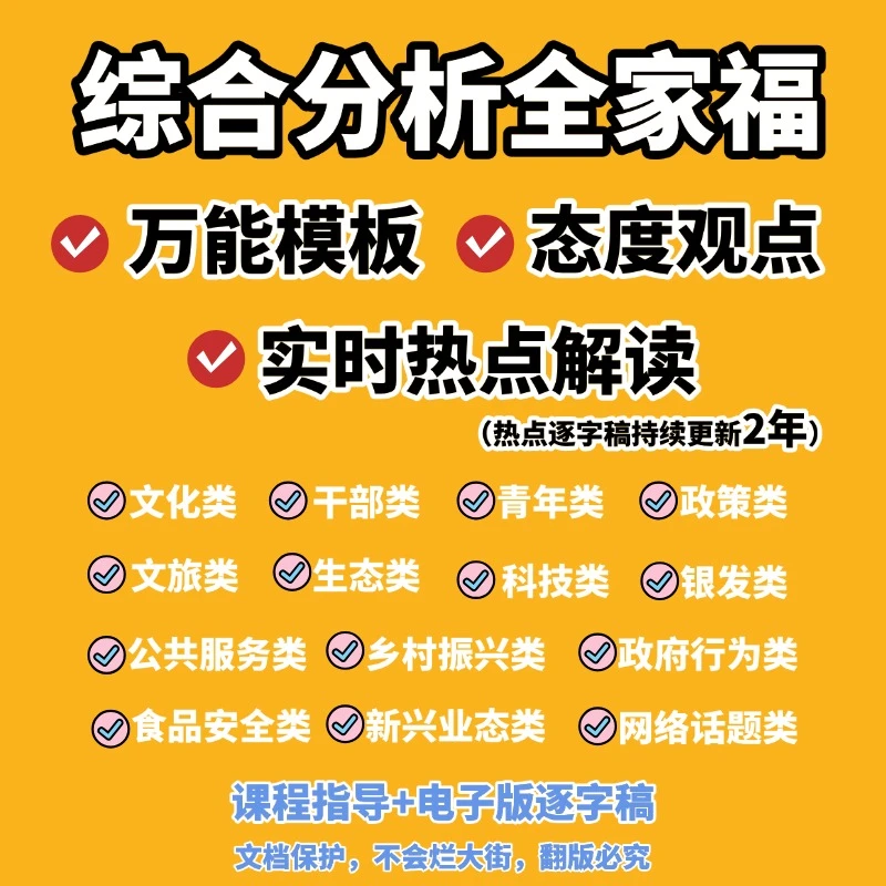 【综合分析全家福】万能模版+实时热点+态度观点