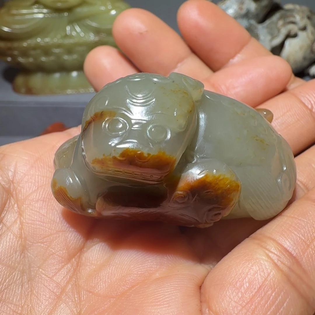 桃***宫和田玉未镶嵌挂件