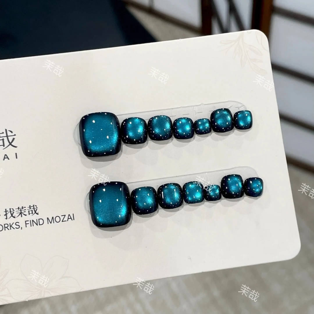 茉哉【暗黑星空】手工定制美甲可拆卸穿戴脚甲A3809