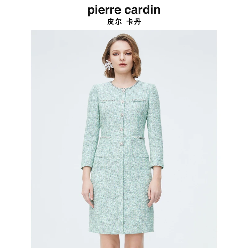 【皮尔卡丹女装】 小众小香风修身通勤连衣裙【专柜正品】