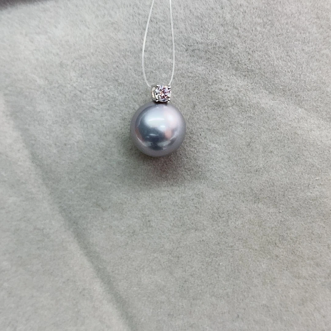 吊坠(不含链)18K金镶嵌海水珍珠10-11