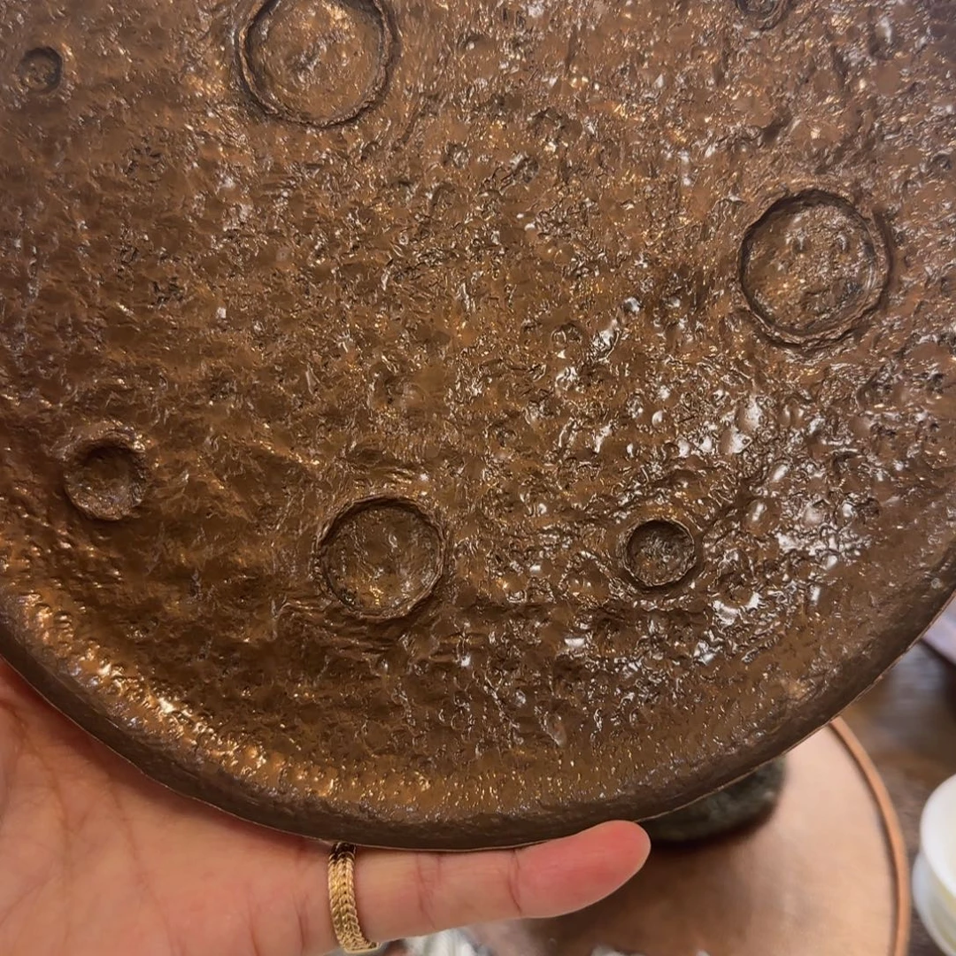 月球中号紫铜茶盘