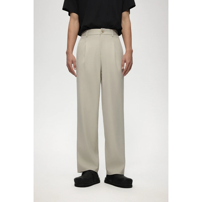 【简约微阔】男士时尚休闲裤百搭垂坠青年潮流宽松直筒西裤GDK01