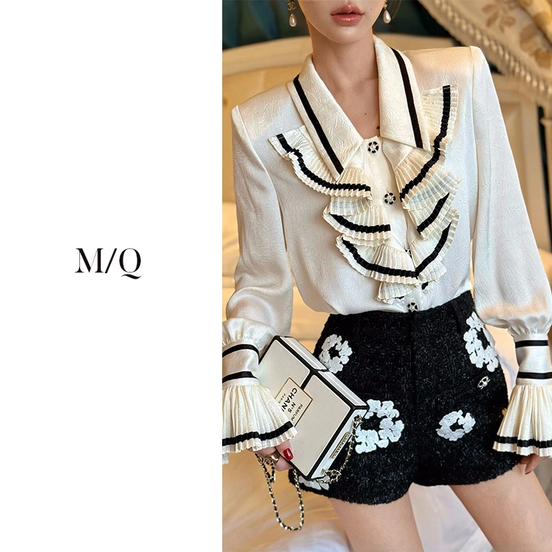 M/Q〔圣彼得千金〕重工立体木耳边衬衫MQ8111