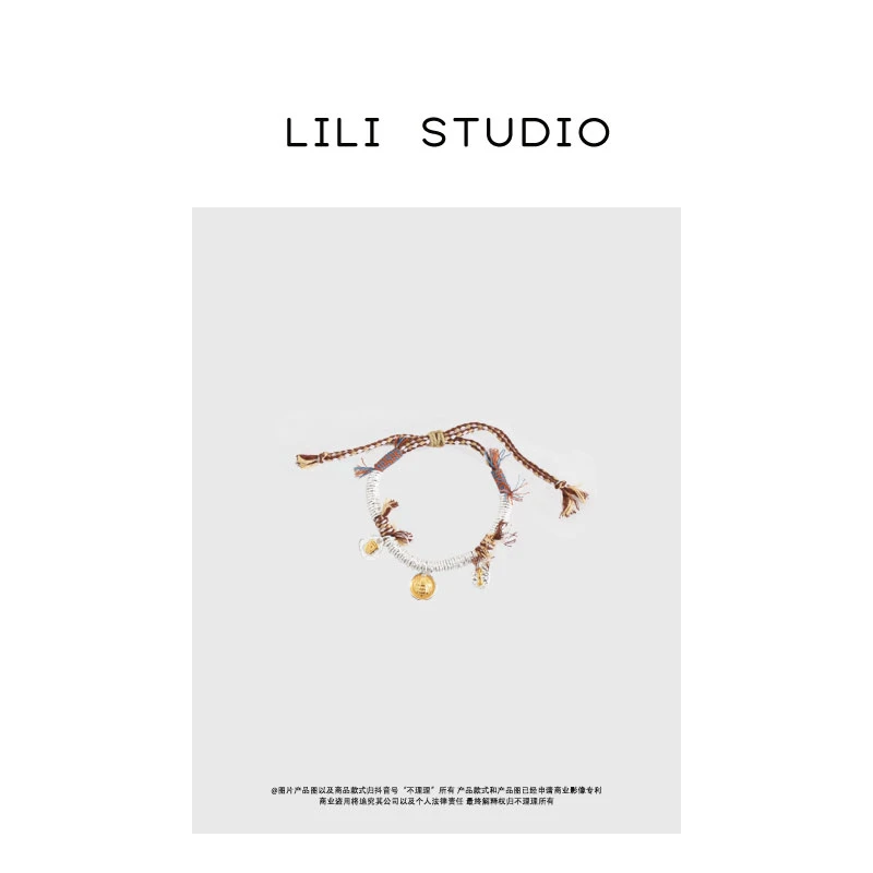 925银布艺手链 「银缕福串」不理理春季新款经典时尚编织银饰手链女