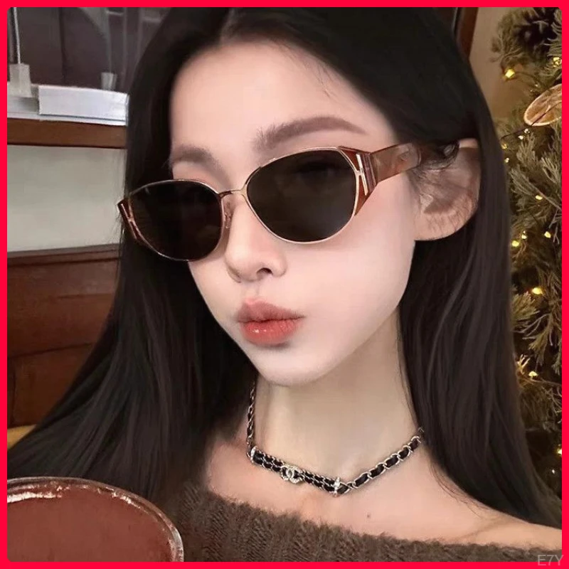 复古感近视太阳镜茶色猫眼适合方圆脸高级专用女士眼镜女士遮阳镜