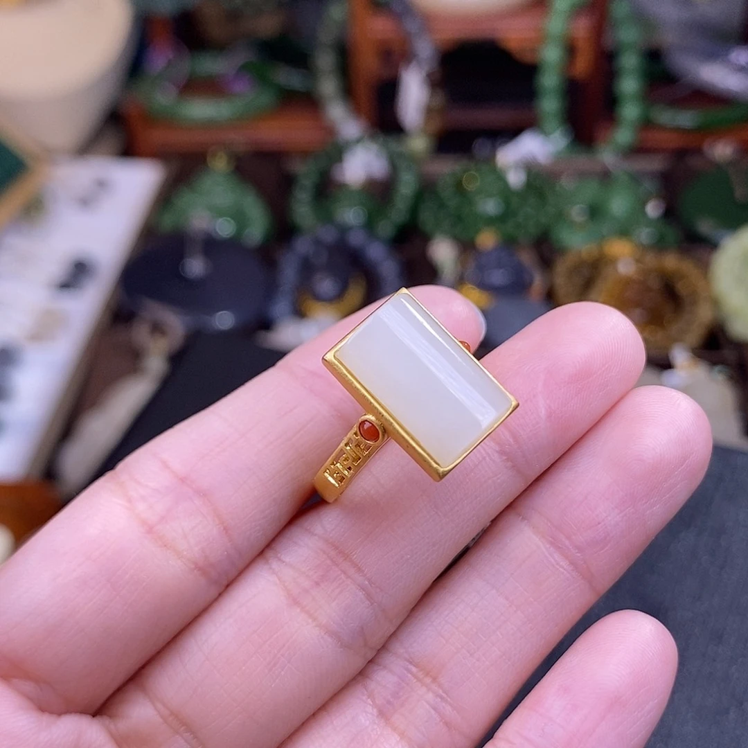 和田玉925.银戒指清货价未镶嵌