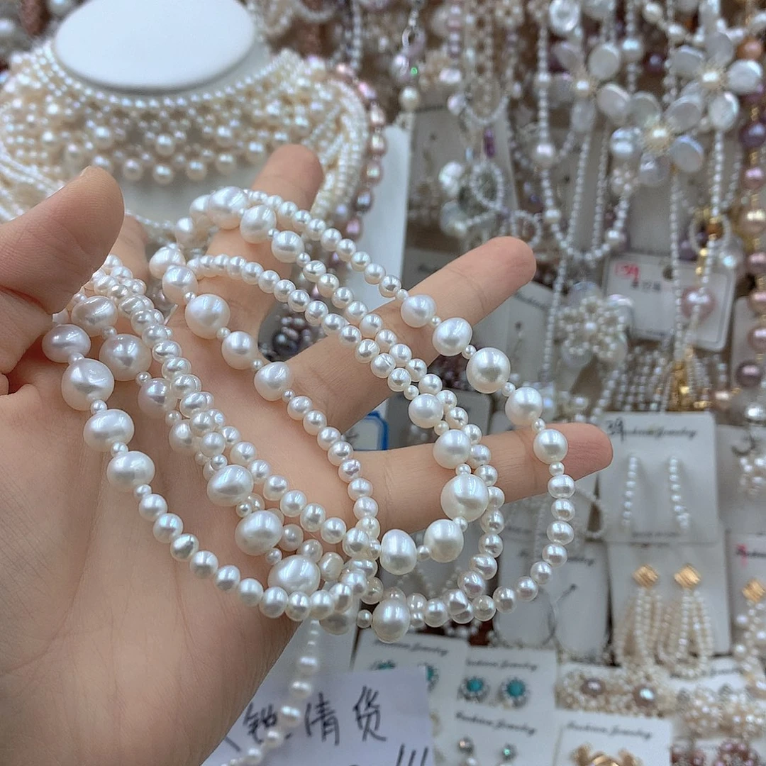 C***m淡水珍珠项链耳饰银S925镶嵌