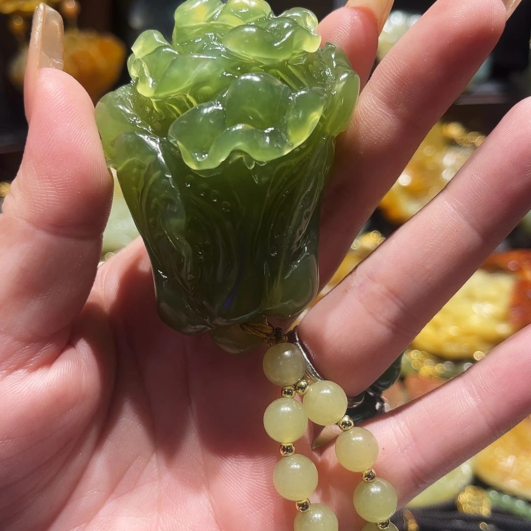 岫玉未镶嵌毛衣链