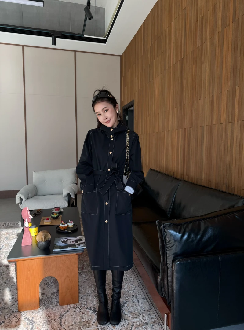 【婉心】秋季新款定制面料高级感设计款时尚百搭风衣 YW304