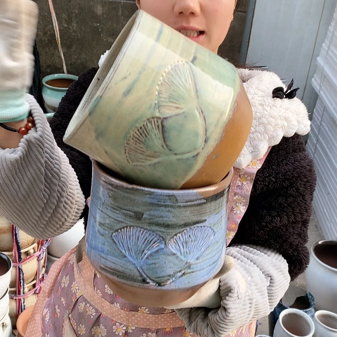 紫砂花盆瑕疵口17高17瑕疵