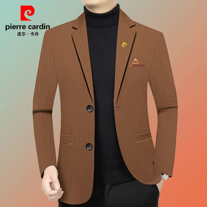 皮尔卡丹高档男士西装商务休闲外套修身韩版春秋新款西服上衣春装
