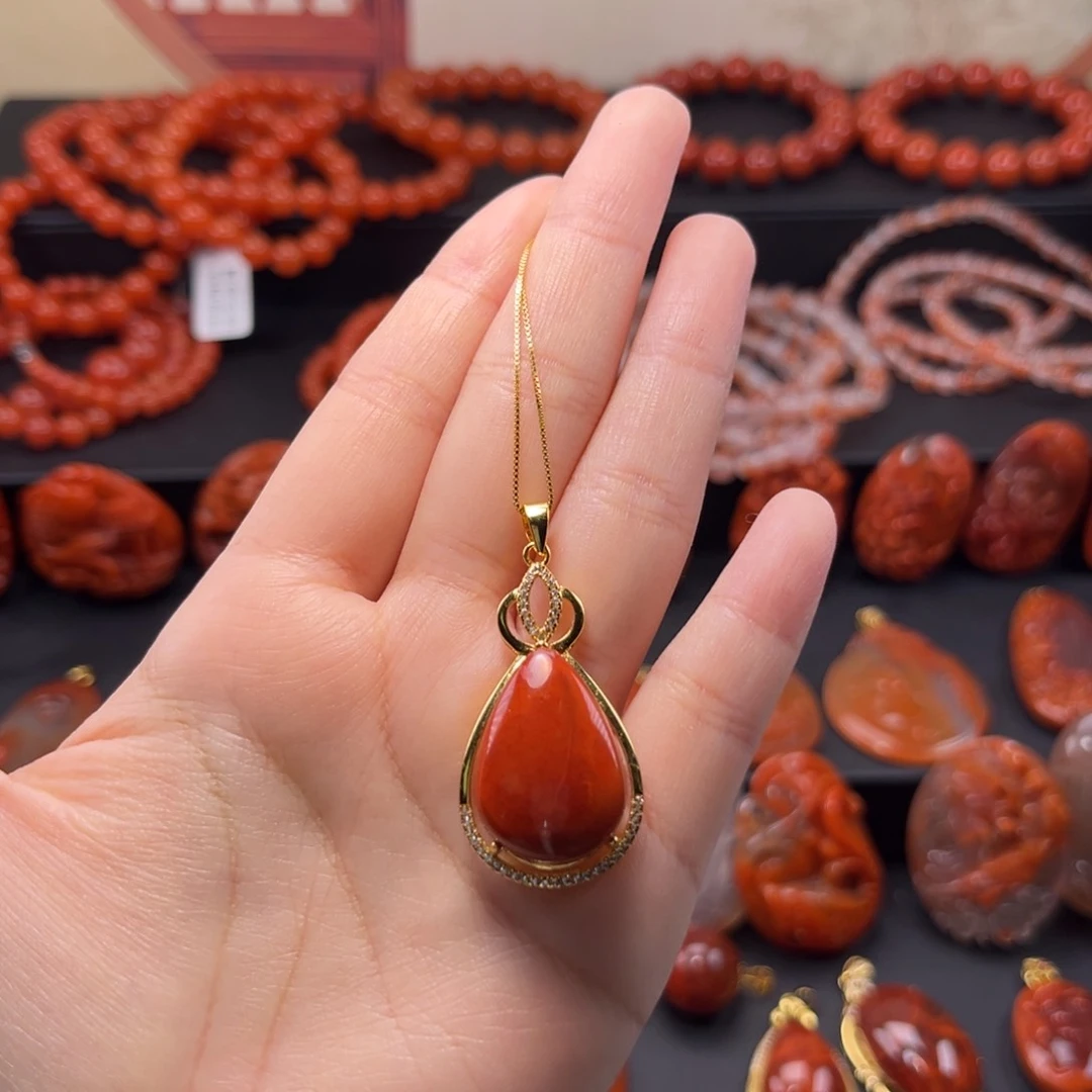 南红玛瑙南红银S925镶嵌