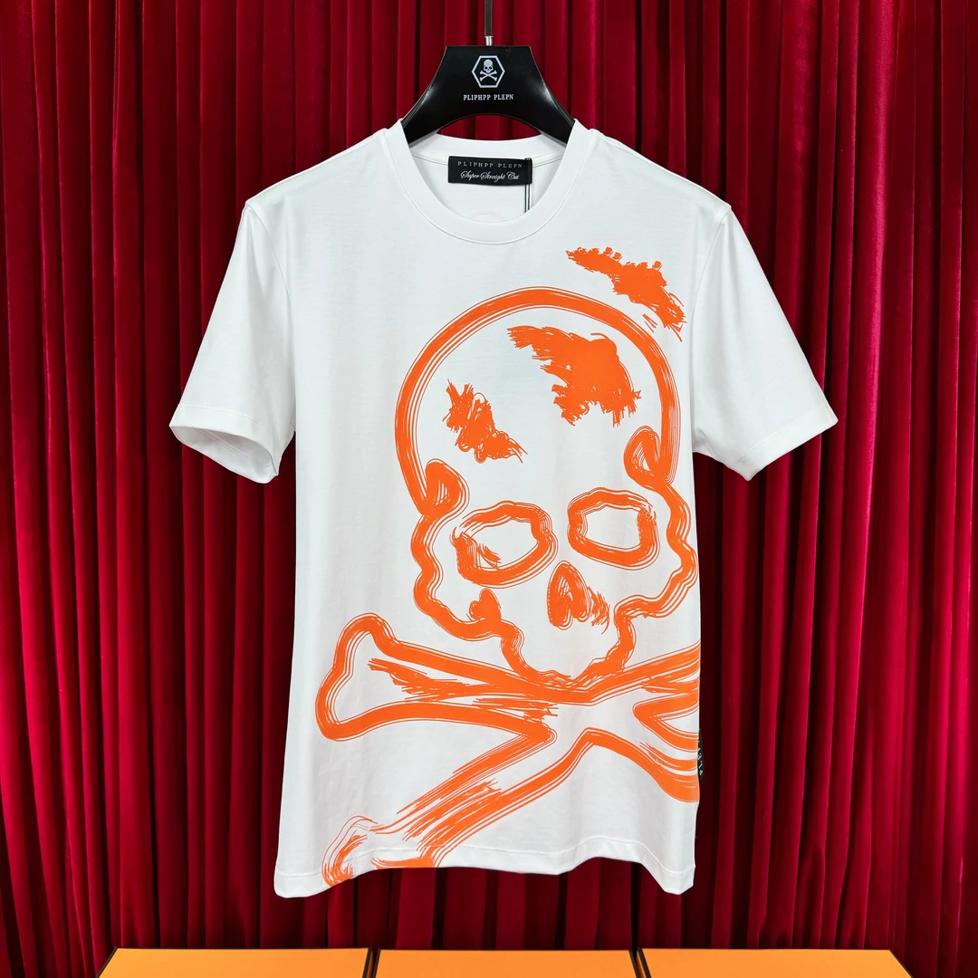 PLIPHPP PLEPN正品2025夏款奢牌骷髅头系列高端男士短袖时尚1693