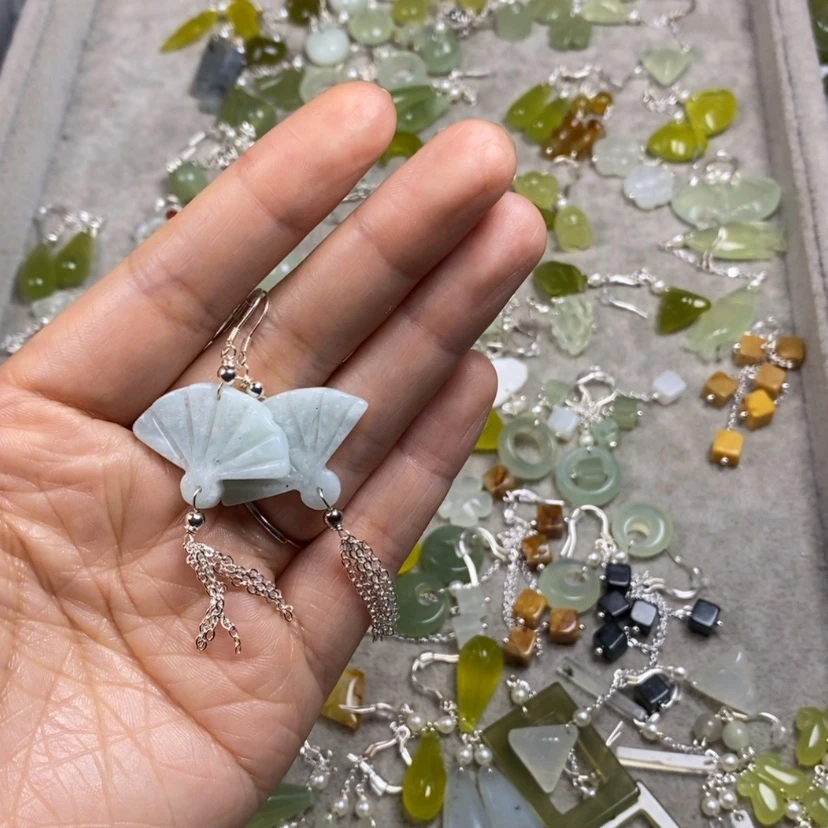 【闪购商品】蛇纹石玉未镶嵌挂件耳饰耳环项链