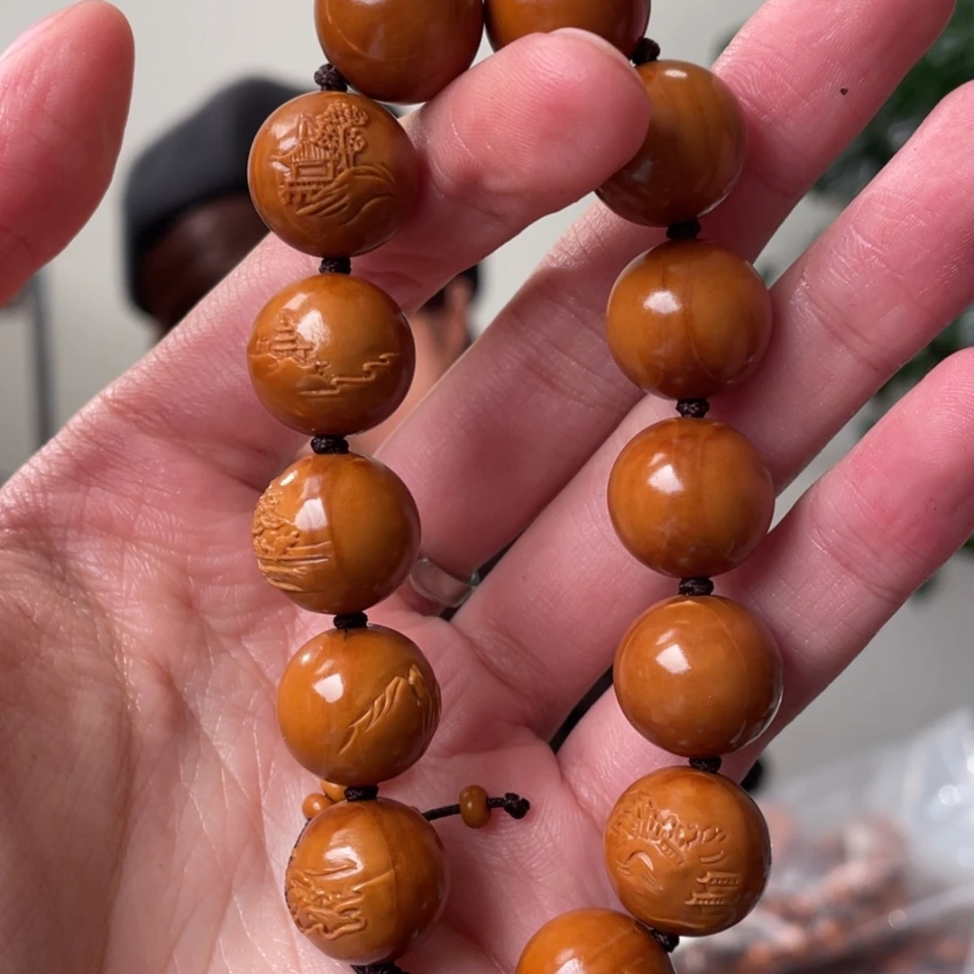 橄榄核手串山水园林