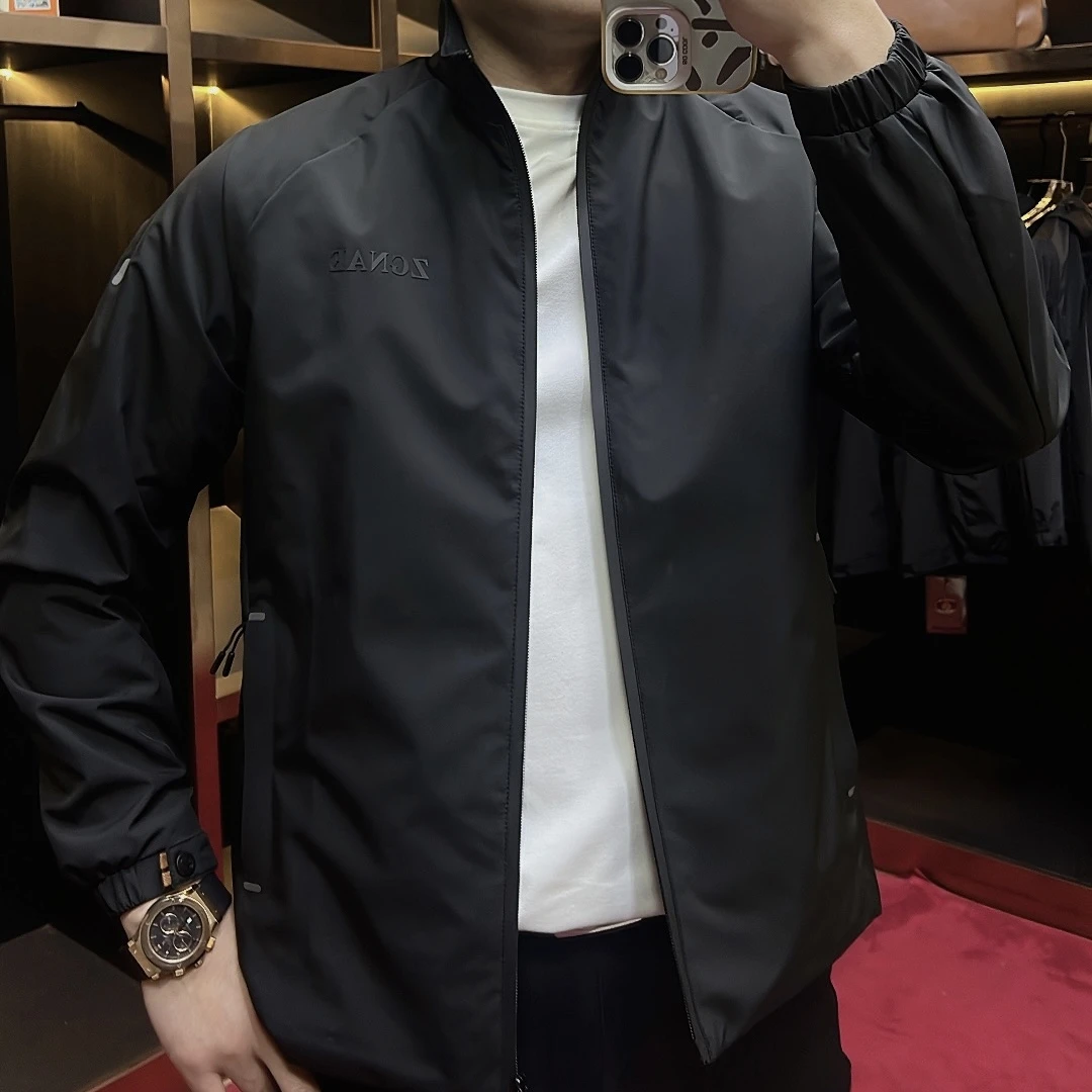 2025-25007#春季新款男士休闲百搭户外运动立领纯色夹克