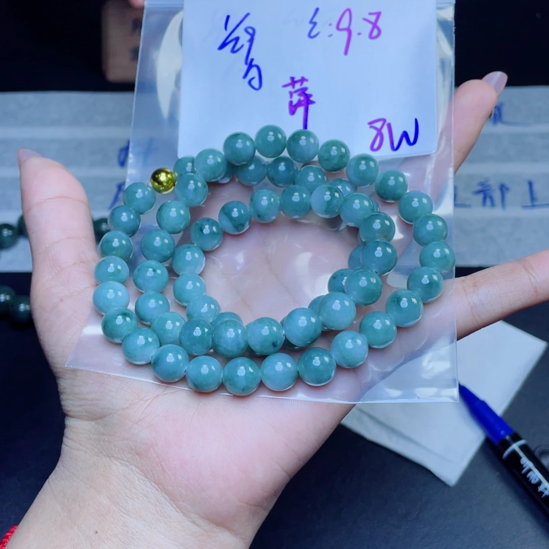 定制翡翠未镶嵌萍*珠串