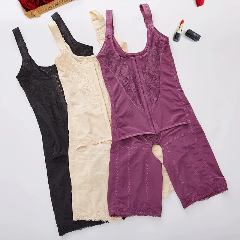 强压连体塑身衣排扣加强产后收腹束腰提臀瘦全身塑形内衣美体无痕