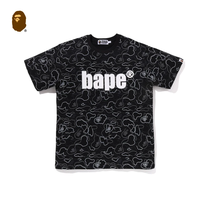BAPE男装25春夏霓虹迷彩字母印花短袖T恤013091O