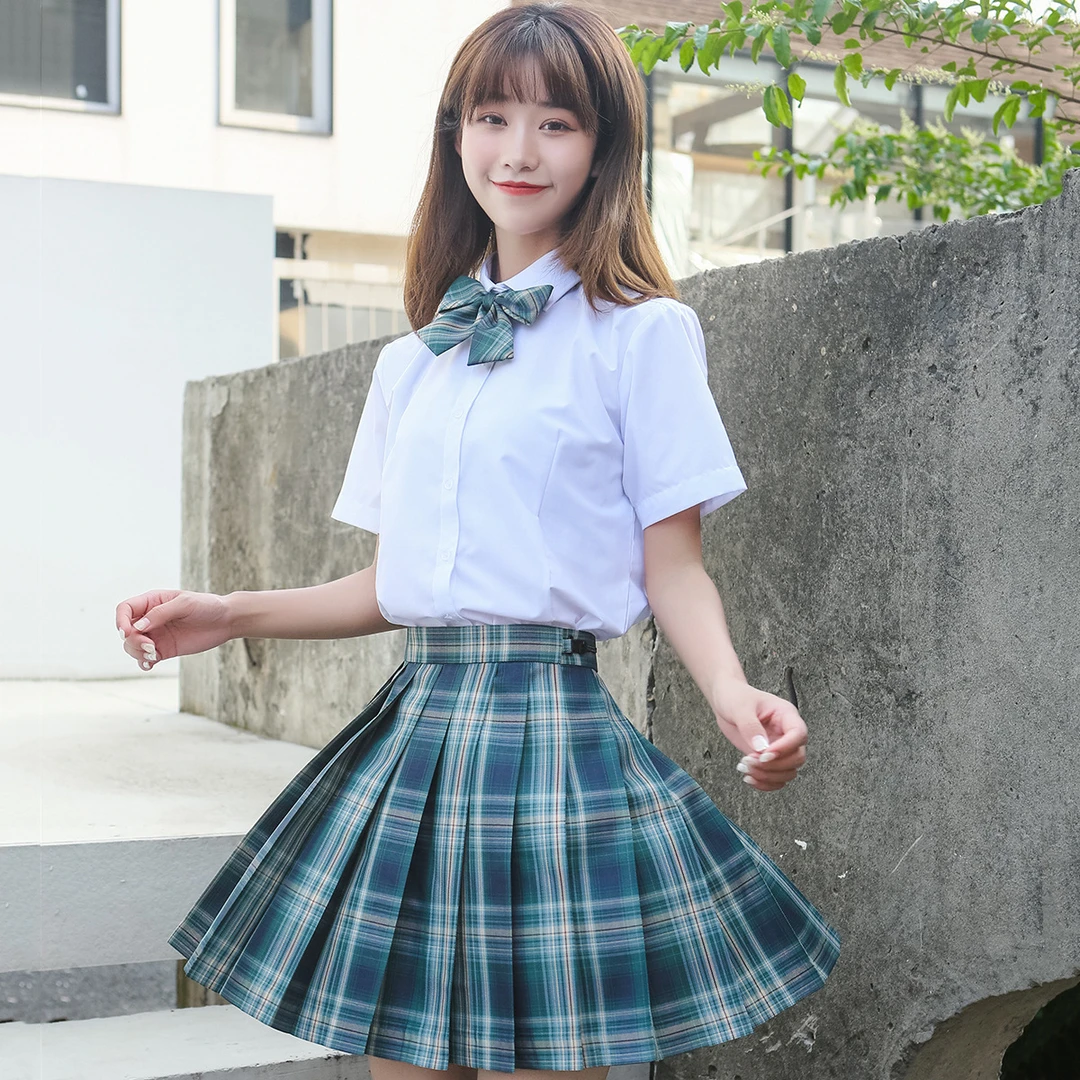 JK正统短裙格子裙森林直销百褶裙中学生来信jk格裙制服