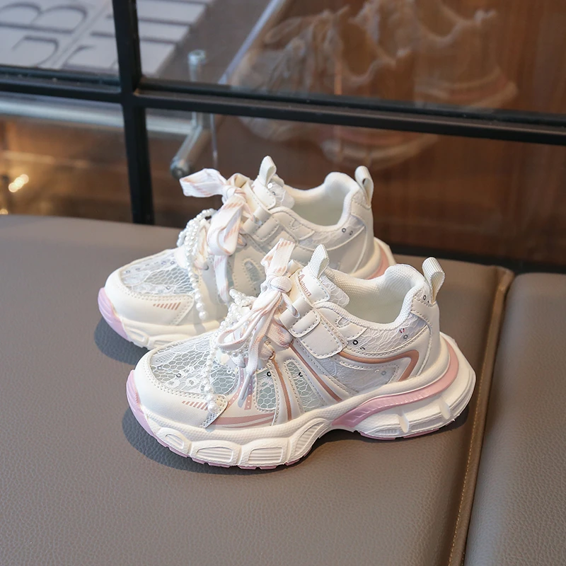 ABC女童运动鞋2025春夏新款儿童老爹鞋透气单网鞋小女孩轻便跑鞋