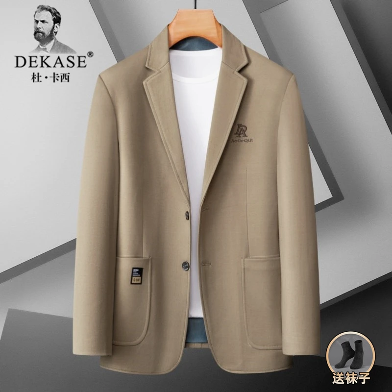 Dekase 时尚西服男士商务休闲春秋大码薄款宽松中年西服单西外套