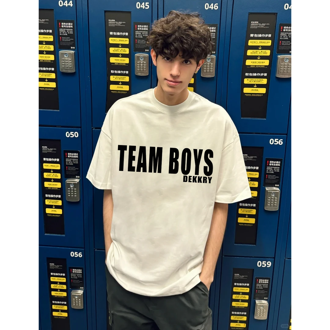 100%纯棉美式简约创意ins字母印花短袖T恤男女夏季休闲情侣款上衣