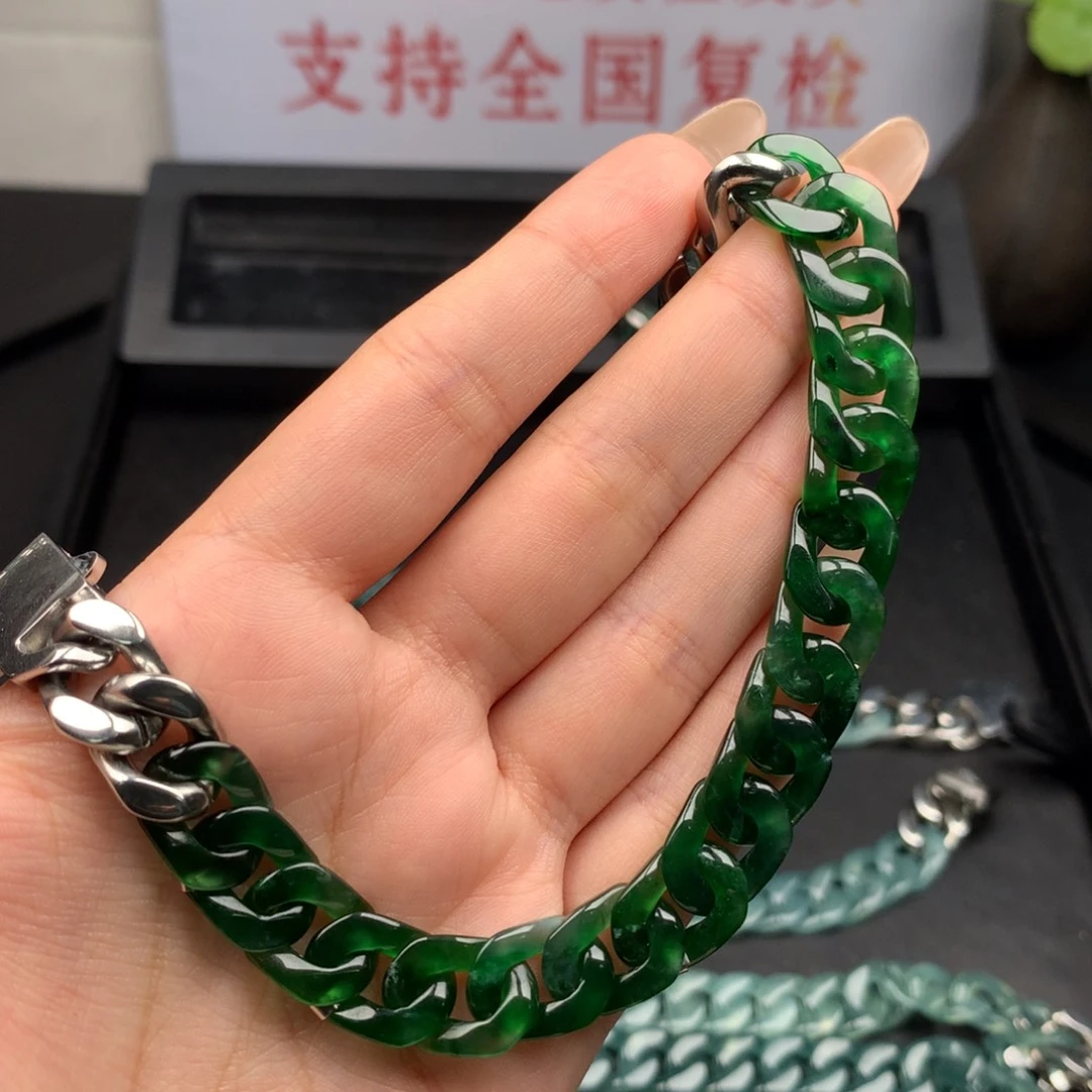 萬***發翡翠未镶嵌手链00004