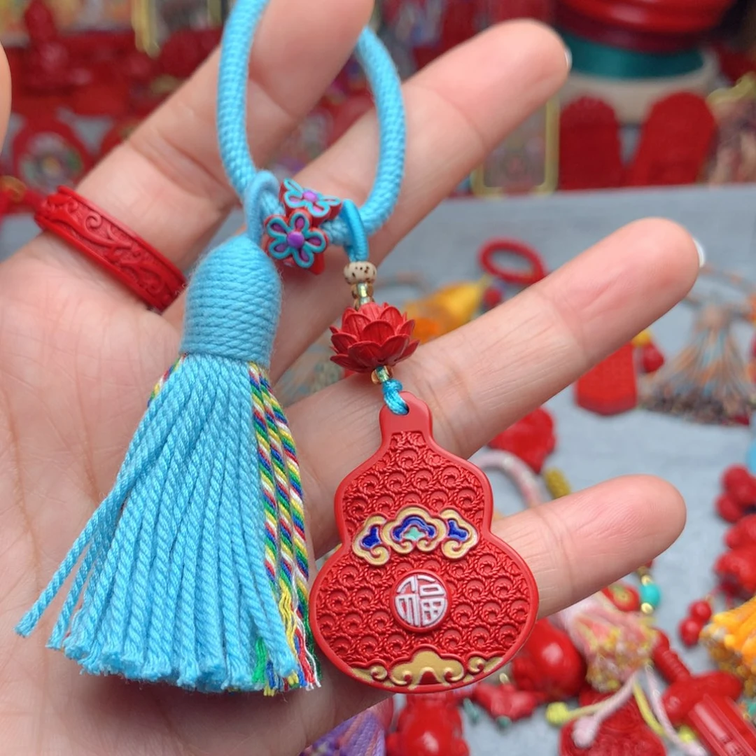 天然辰砂工艺品朱砂钥匙扣包包挂