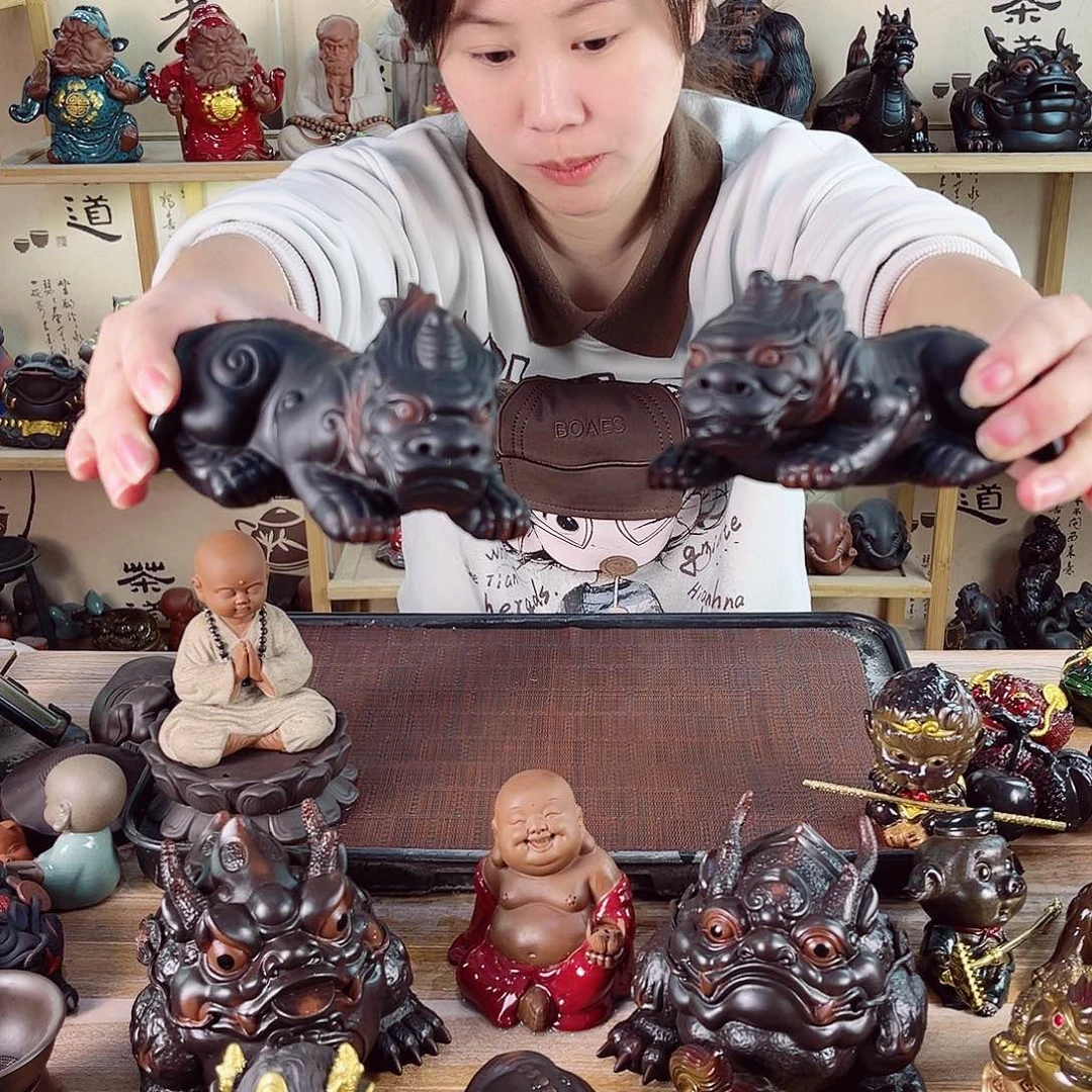 紫砂茶宠紫陶树脂茶宠摆件