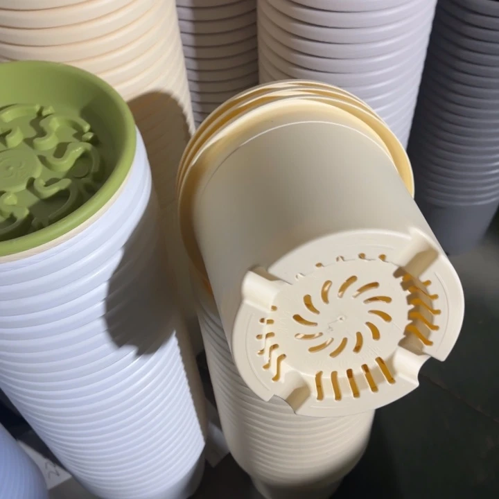 四季3号10个米黄色的花盆