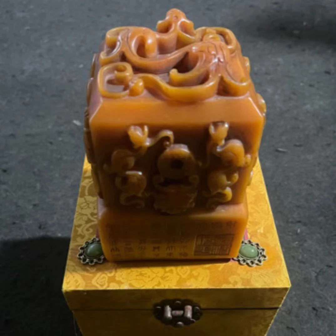 【闪购商品】精品木摆件方印章黄宝盒
