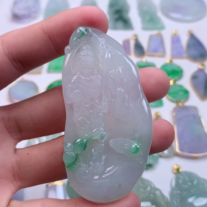翡翠颈饰未镶嵌缅甸天然翡翠a货