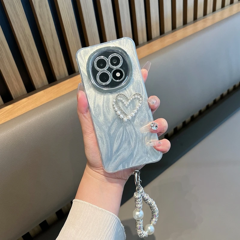 适用oppoa5pro手机壳带镜子支架女轻奢羽纱爱心全包防摔带镜头膜