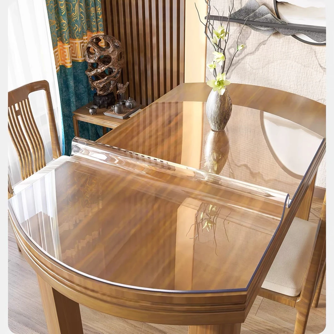 【折叠/椭圆桌】透明软玻璃餐桌防水防油母婴级桌布防烫水晶板