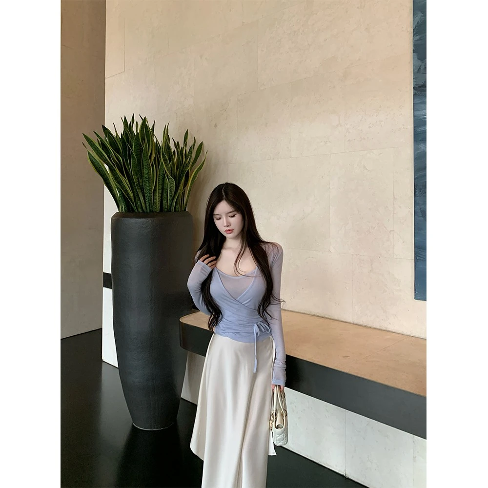 THE SWAN司凰轻奢 夏日防晒系列 莱赛尔冰丝薄款围裹式开衫/吊带