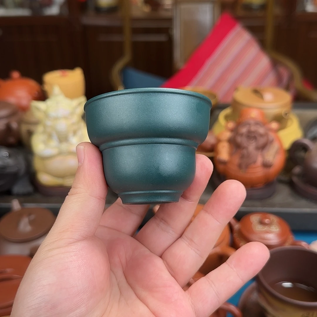 紫砂茶壶葫芦绿泥杯
