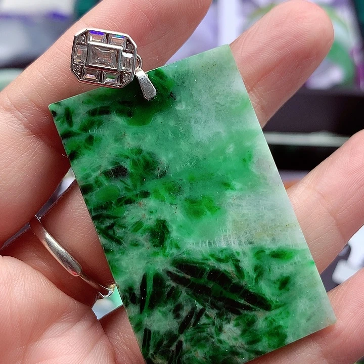 颈饰银S925镶嵌翡翠翡翠