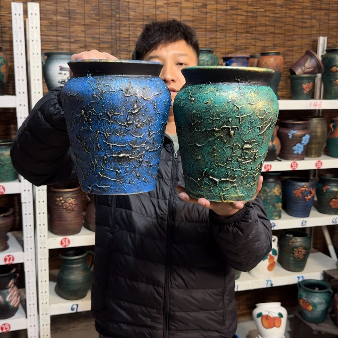 红陶红陶浮雕花盆炸炸炸了