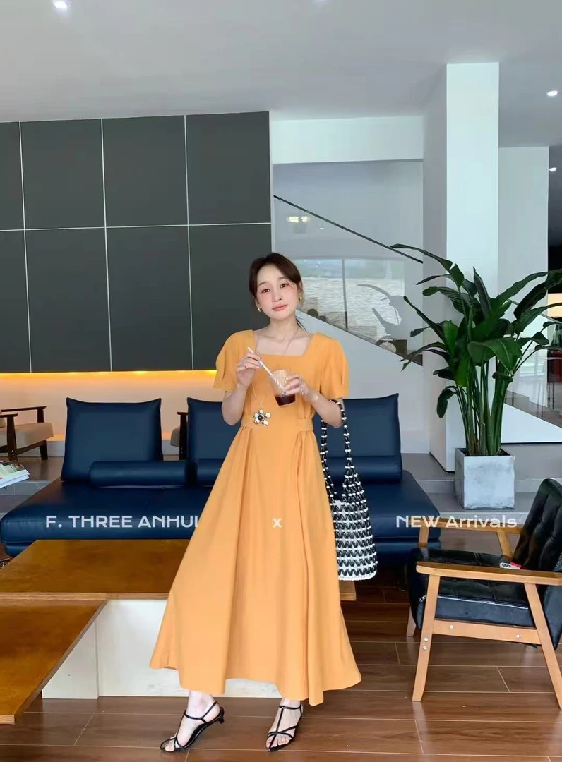 温柔瑶-三姐妹#夏日法式浪漫度假连衣裙#16178【福福】