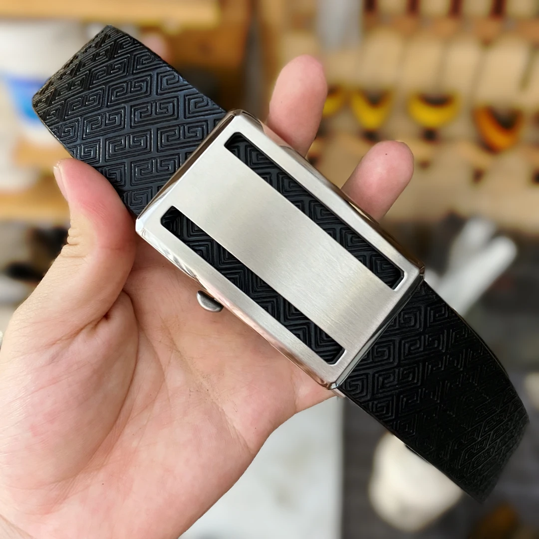 自动扣外穿头层牛皮腰带真牛皮皮带男士裤带男士真皮裤腰带